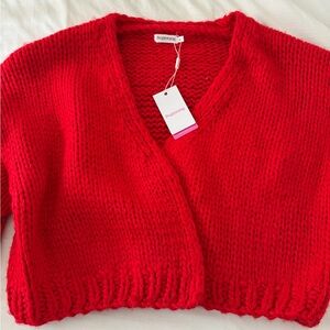 BEGINNING BOUTIQUE ✨- Bad Habits Red Knit Cardigan